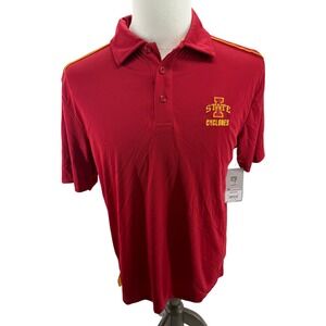 Colosseum Iowa‎ State Cyclones Red Embroidered Polo Shirt Mens Medium NWT